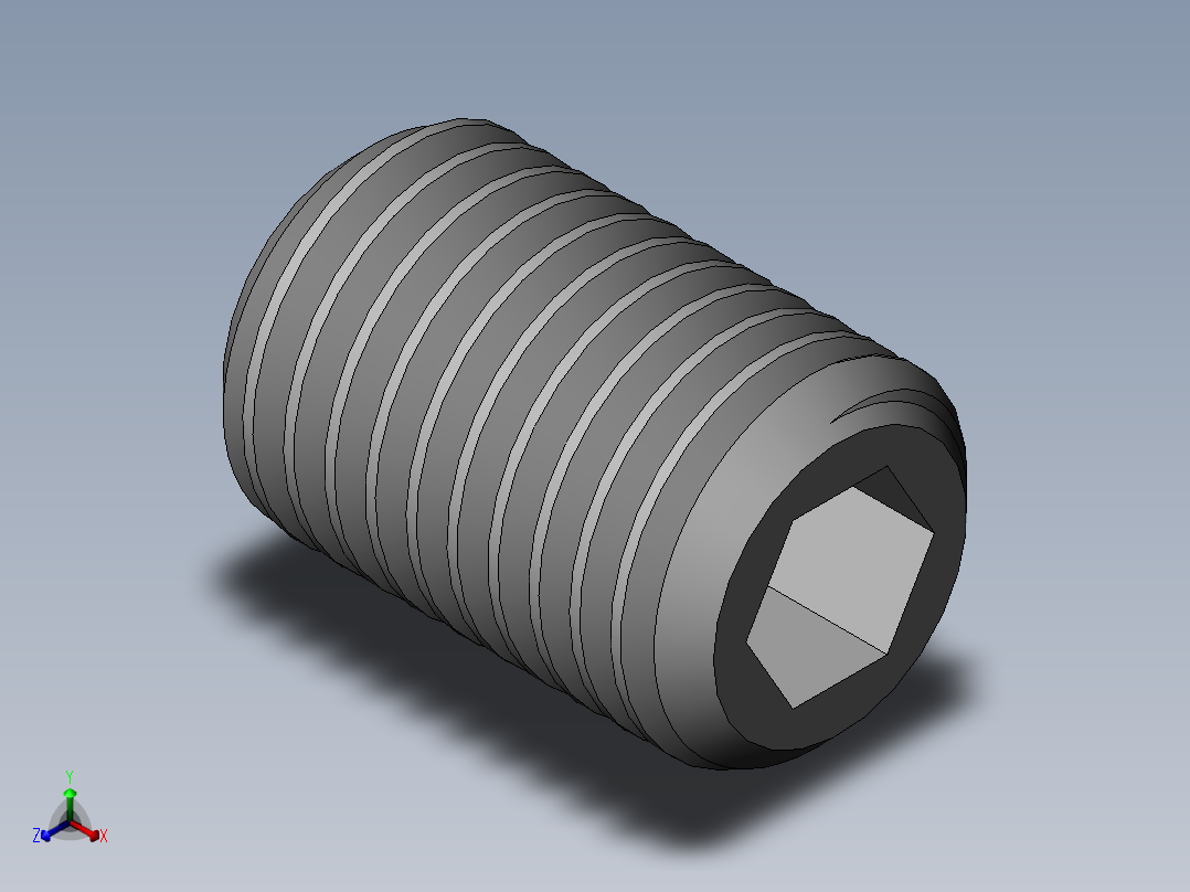 DIN 913-ISO 4026 固定螺钉-M20 L=30.SLDPRT正等轴测图