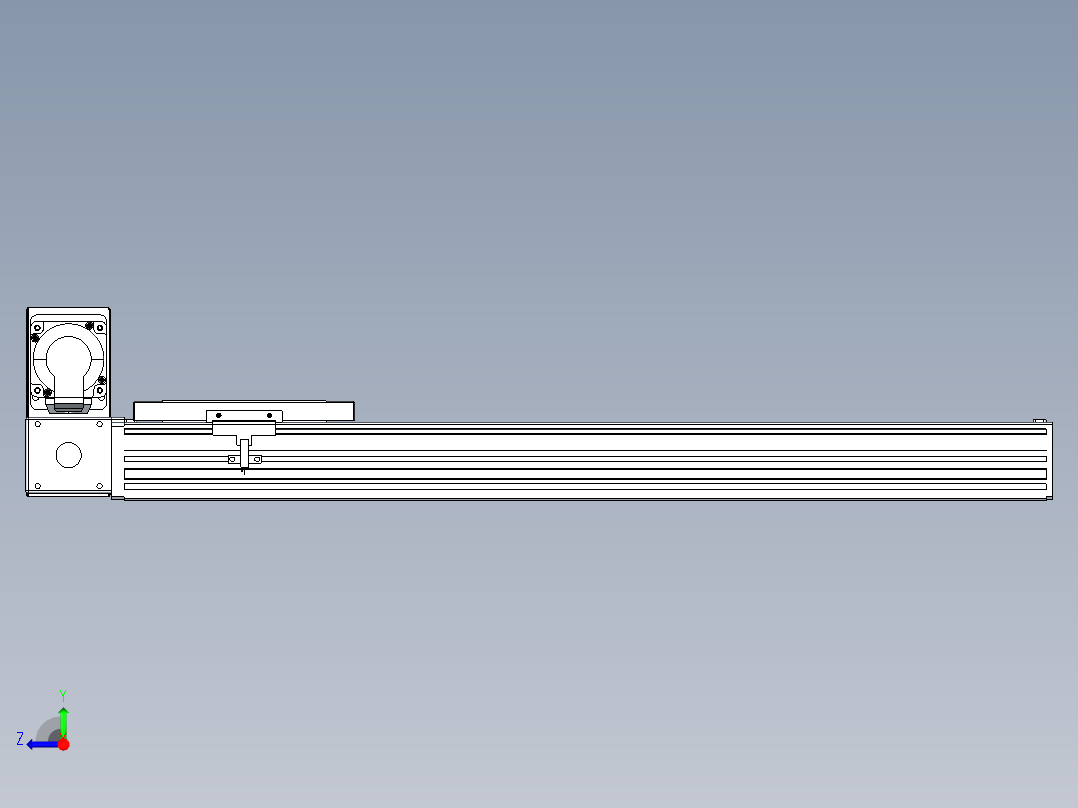同步带全封闭直线模组TPA-HCB-120D-90-L500-LU-Y-P40-N3右视图