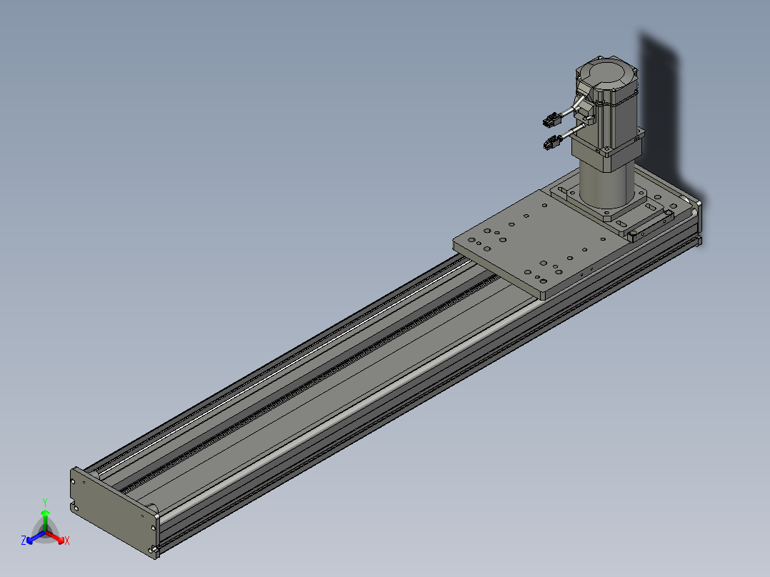 东锦齿条传动DH175G-L167-S750-BU-减速机+750W正等轴测图