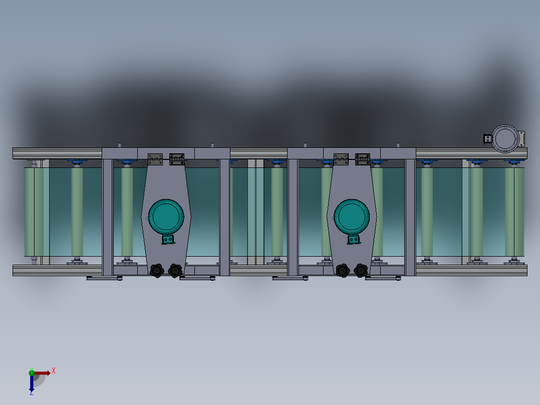 木板涂油机俯视图