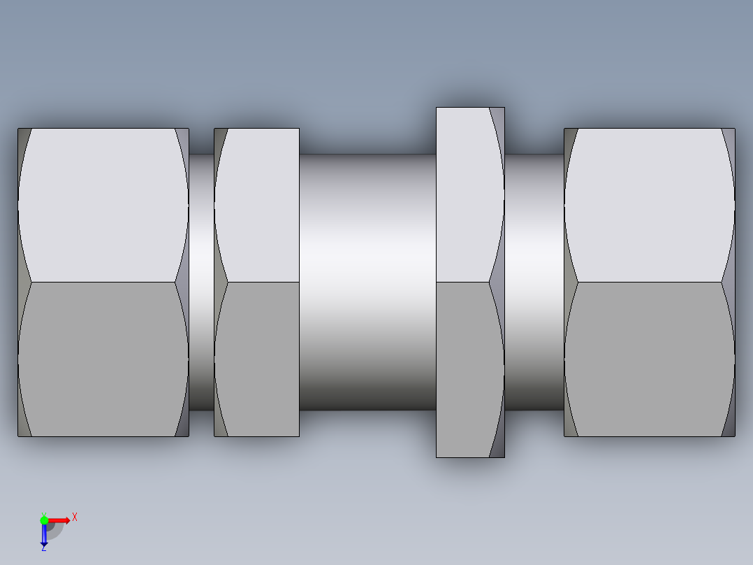卡套式工业通用硬管接头EO_Bulkhead_union_SV22ZLCF俯视图