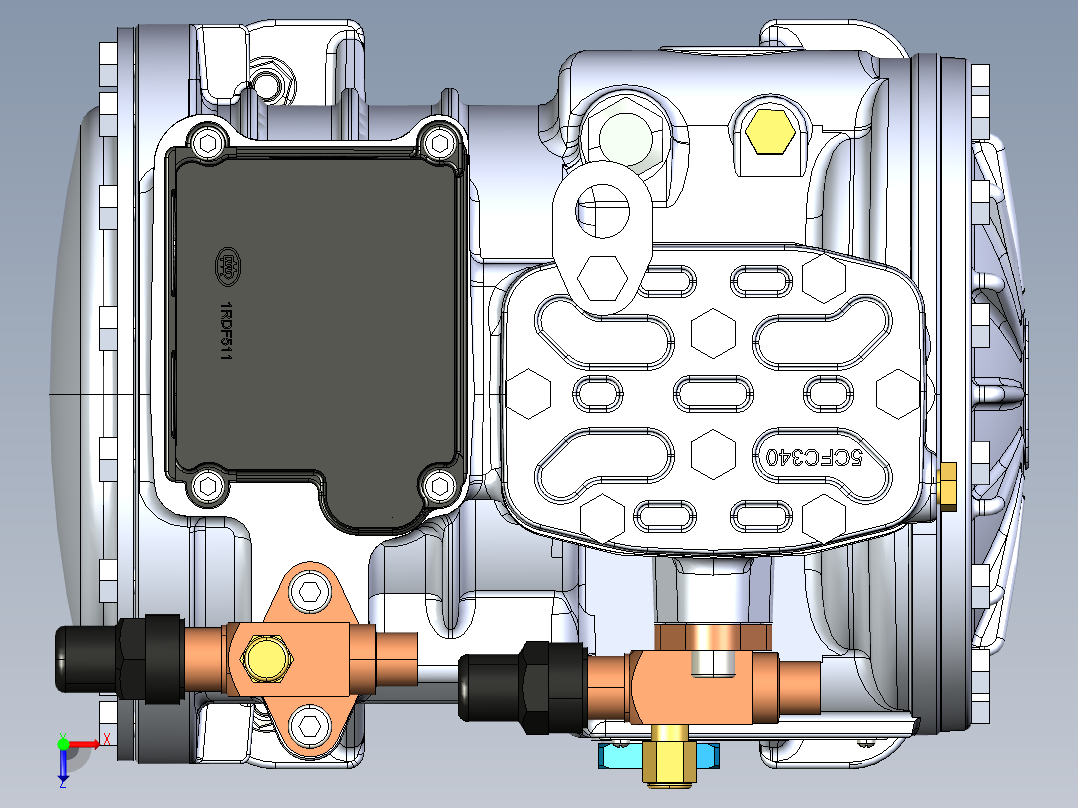 活塞压缩机Dorin H51CS--stp俯视图