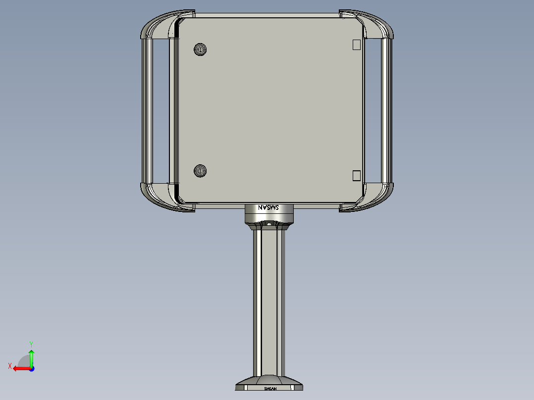 向上固定底座+箱体连接器+控制箱后视图