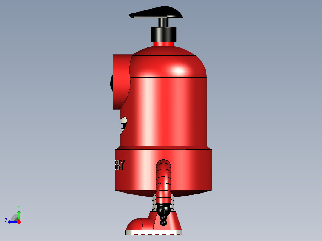 贪婪的肥皂分配器右视图