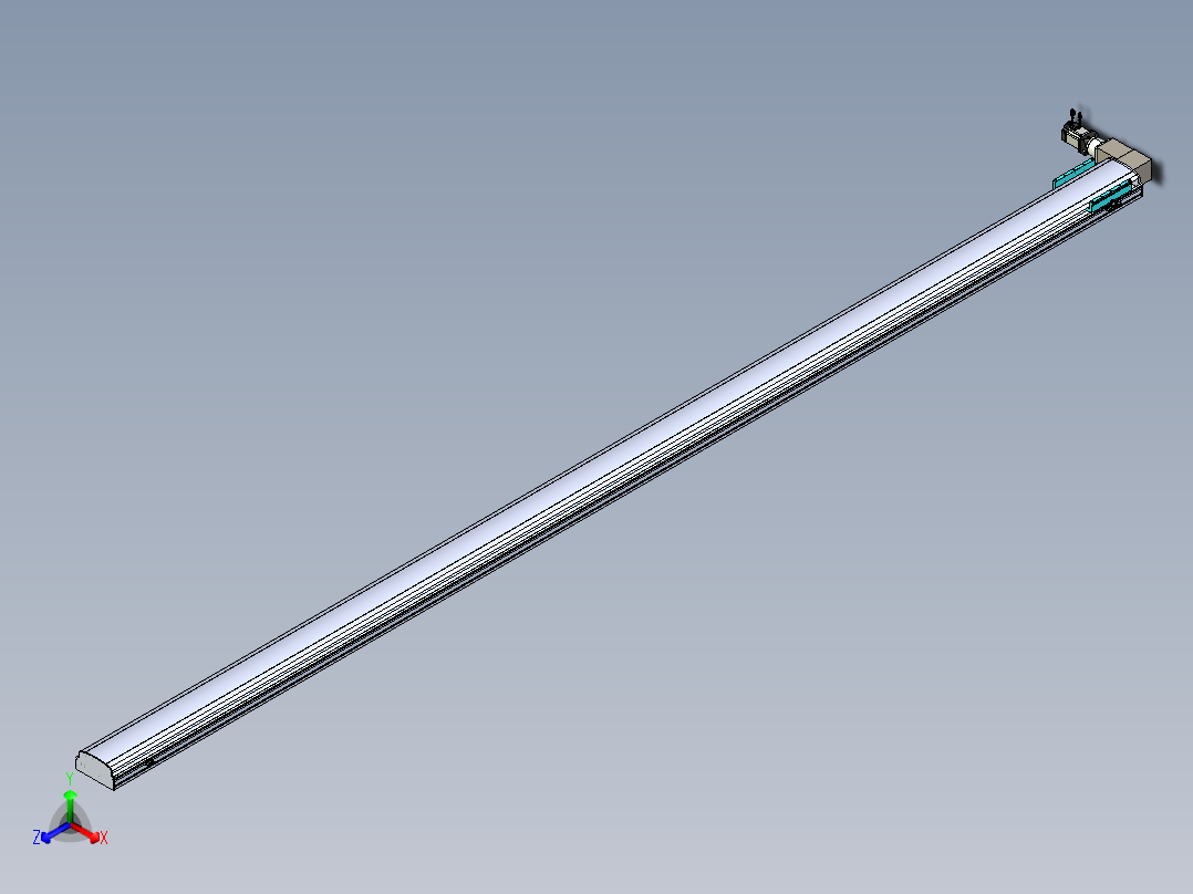 同步带滑台-半封闭B22-L100-C-S1000-L-P75-D3-N5正等轴测图