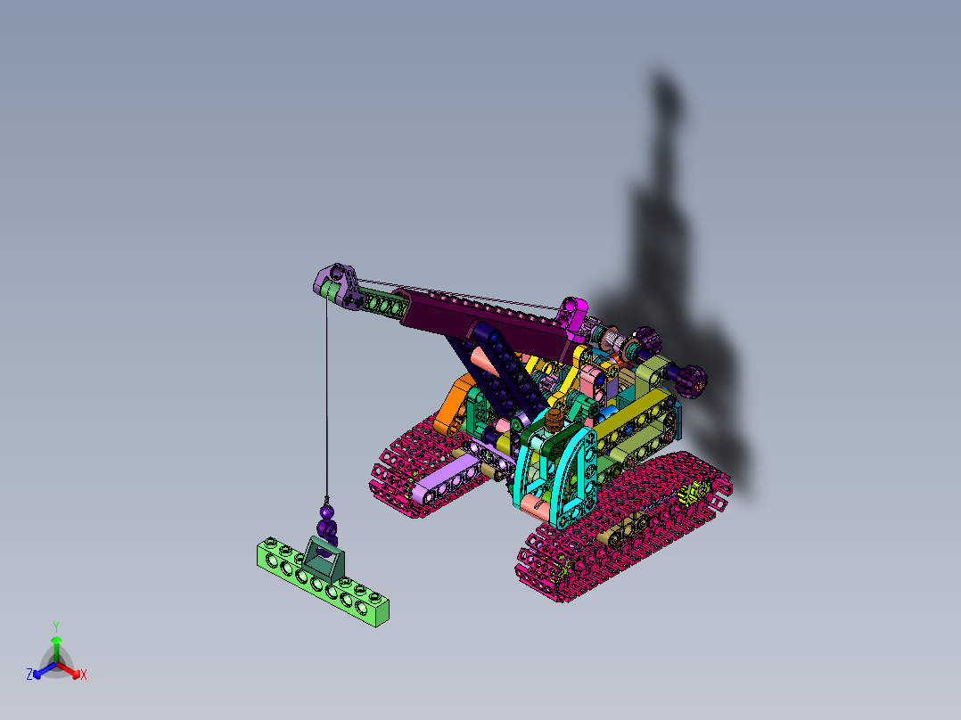 起重机拼插积木正等轴测图