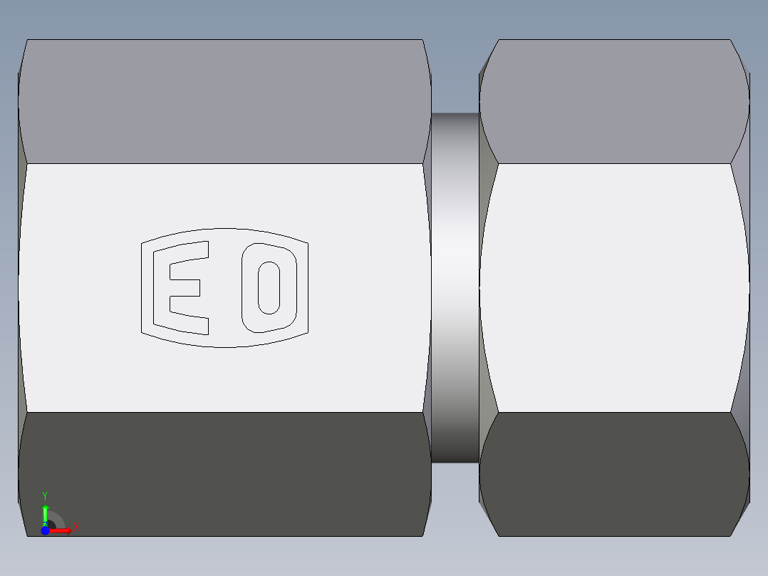 卡套式工业通用硬管接头EO_Swivel_connector_GAI15LR71前视图