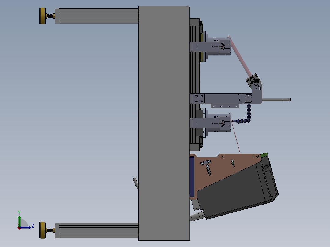 激光打标检测机sw18可编辑左视图