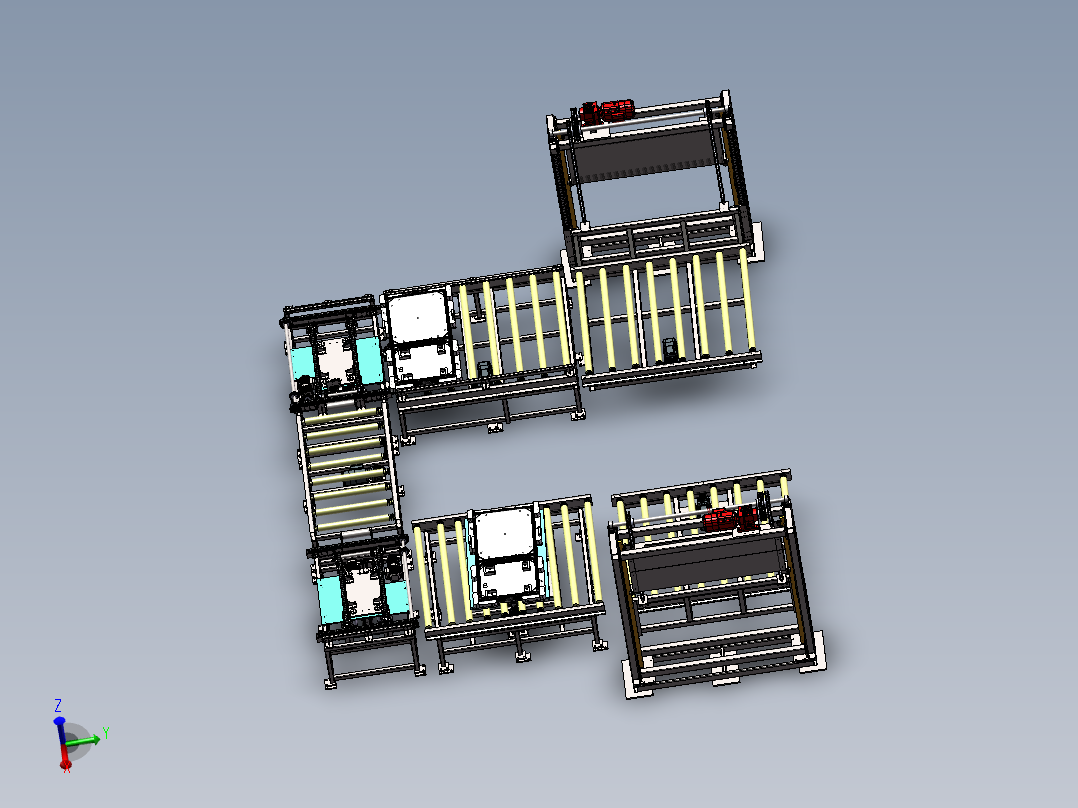 滚筒线上下物料组装线sw18可编辑