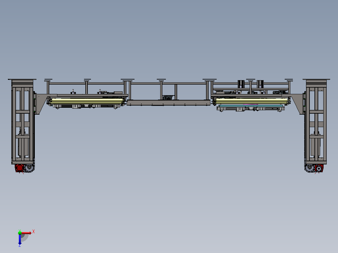 滚筒线上下物料组装线sw18可编辑俯视图