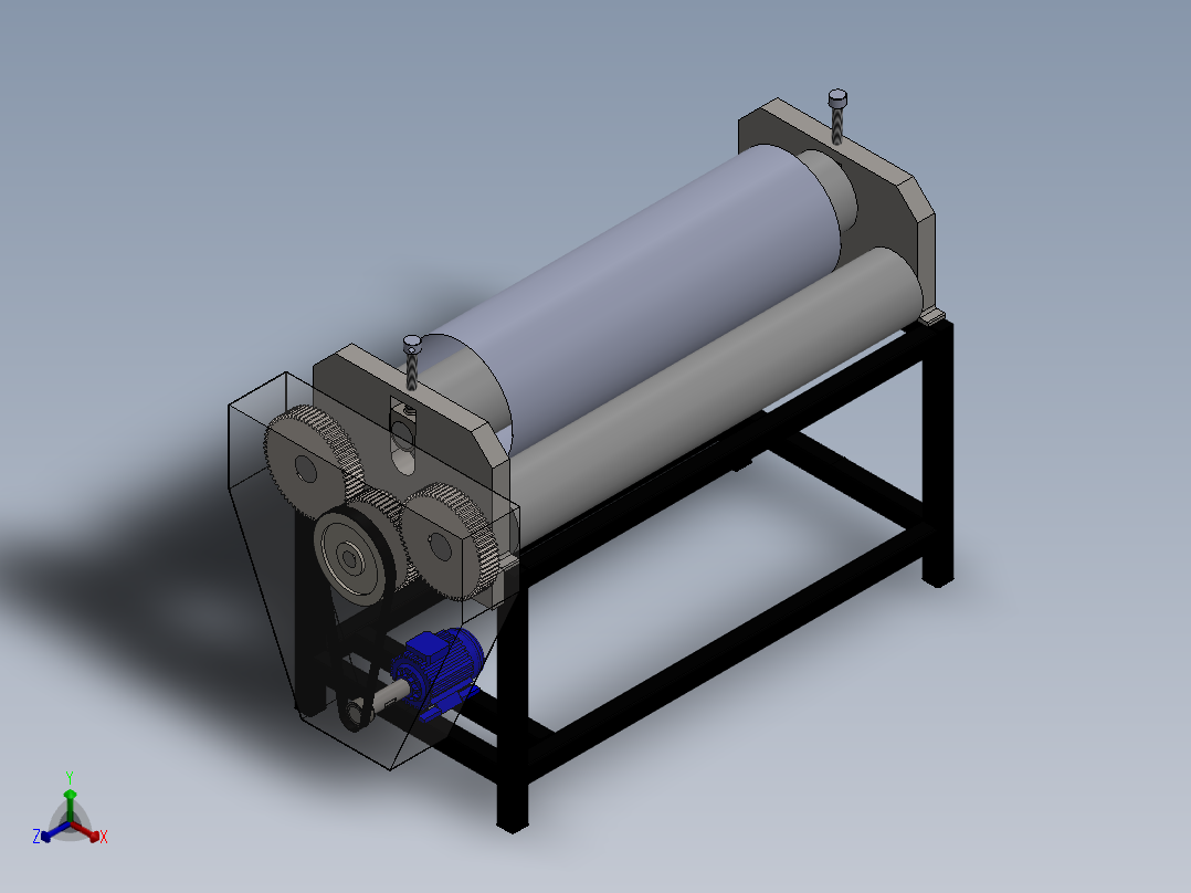 弯辊机sw20可编辑正等轴测图