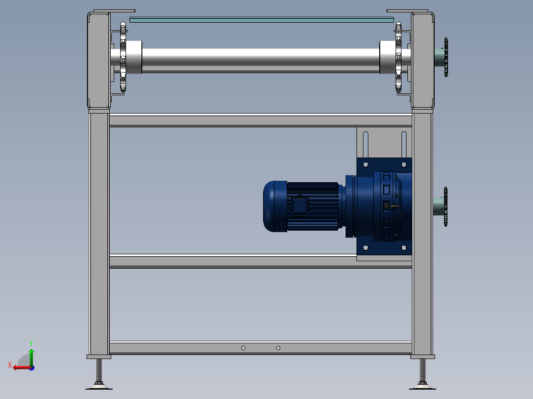 3米板链线（sw14可编辑+cad）后视图