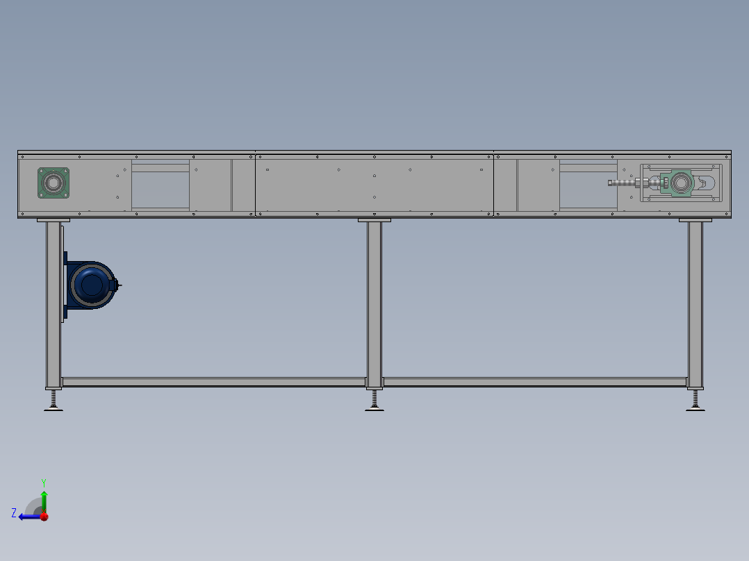 3米板链线（sw14可编辑+cad）右视图