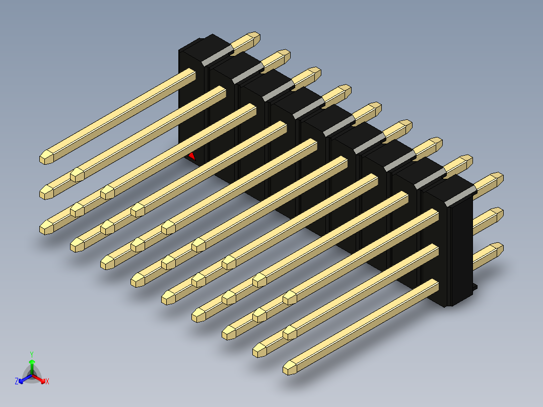 彩色公头100mil（2.54mm）系列-DS1021_black_3x09p_100mil_Type5_rev1.0