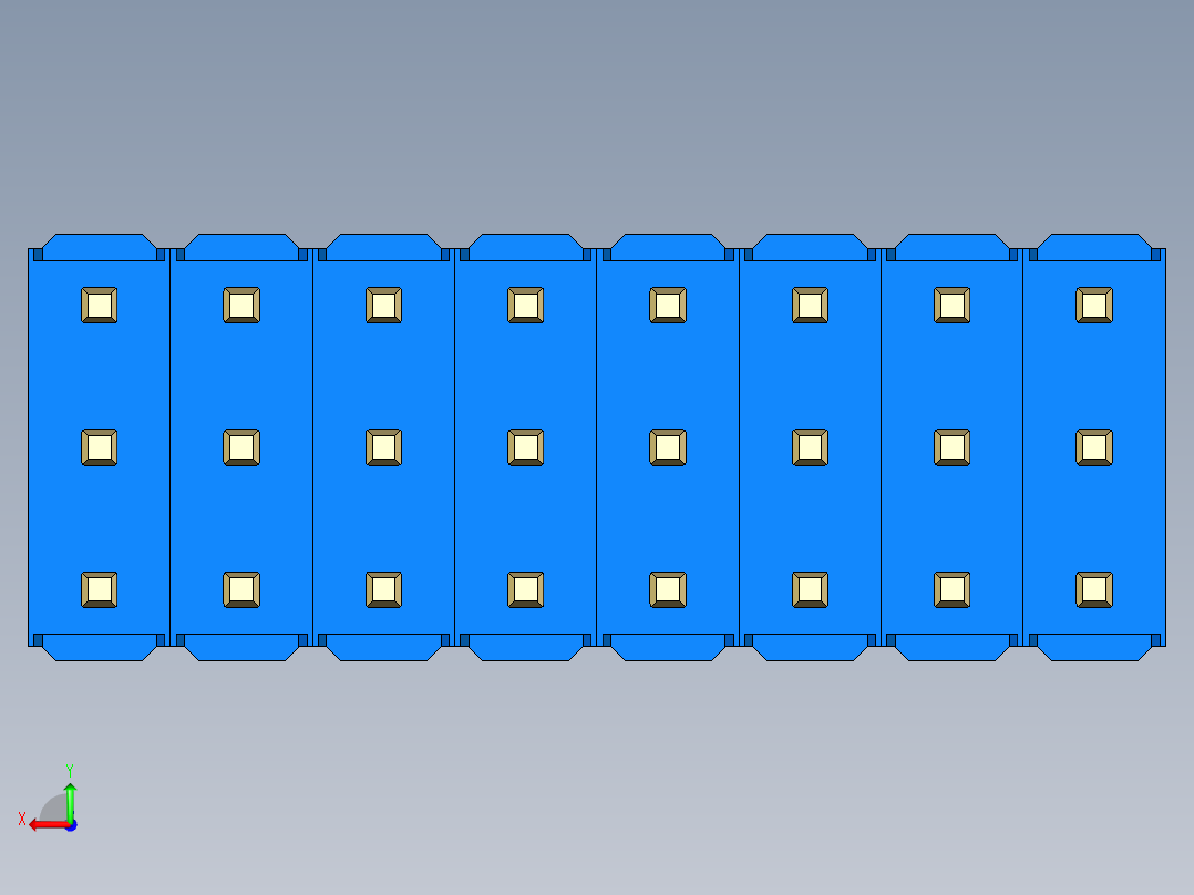 彩色公头100mil（2.54mm）系列-DS1021_blue_3x08p_100mil_Type19_rev1.0后视图