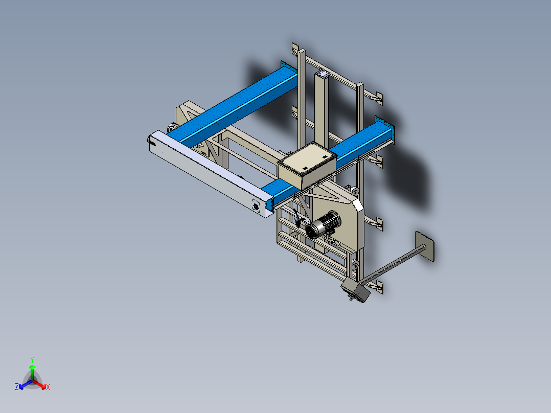 水平弯曲锯石灰石切割锯3D数模图纸 STEP格式正等轴测图