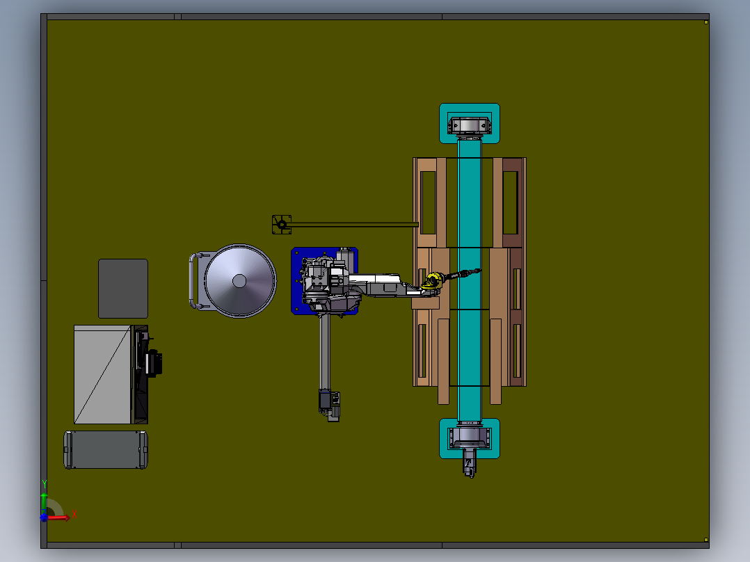 探矿机械机架体机器人焊接工作站前视图
