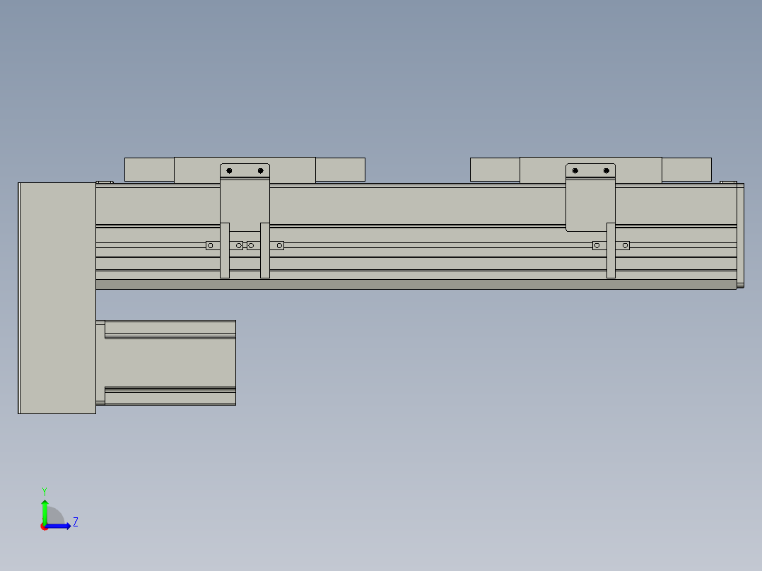 直线模组WG-LHC12-S200-D设计图纸左视图