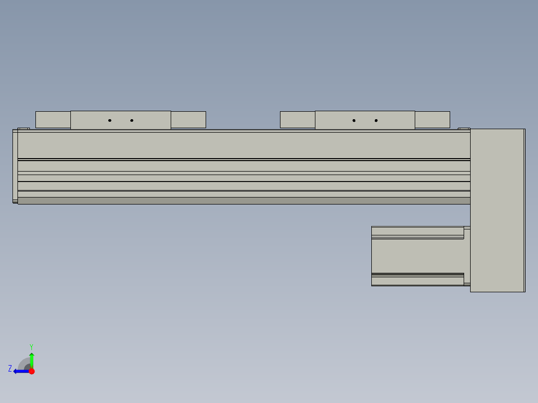直线模组WG-LHC12-S200-D设计图纸右视图