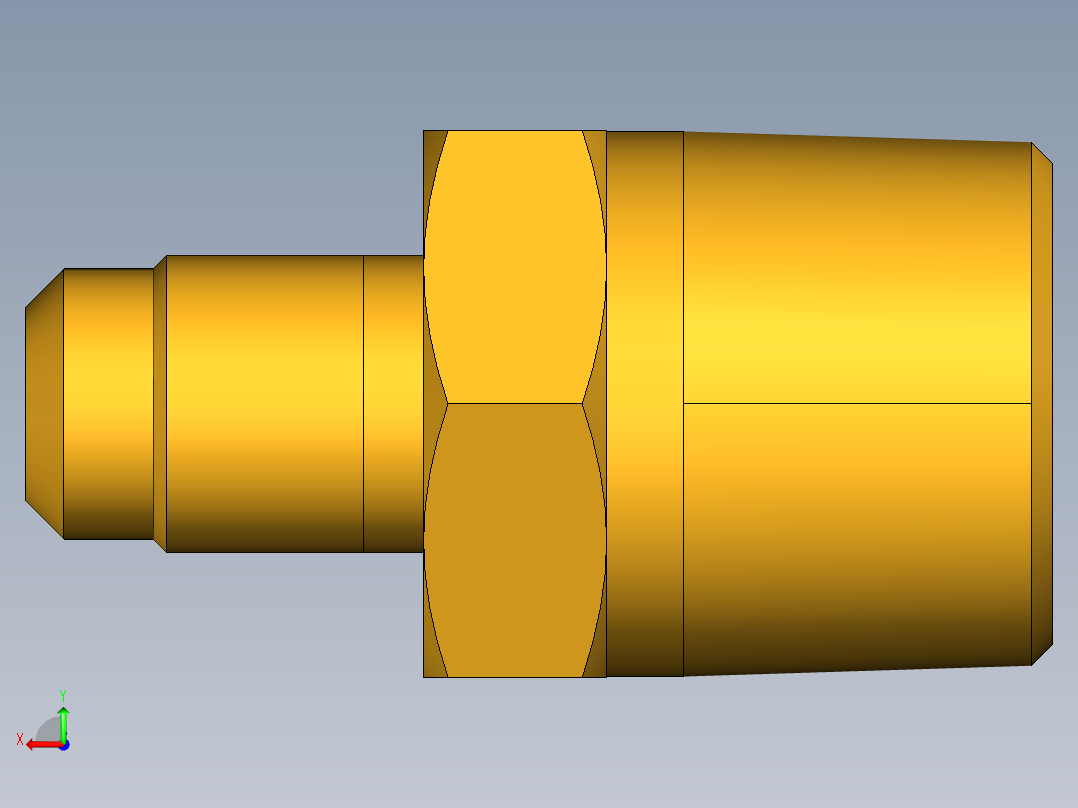 扩口式工业通用硬管接头Male Connector 48F-4-6后视图