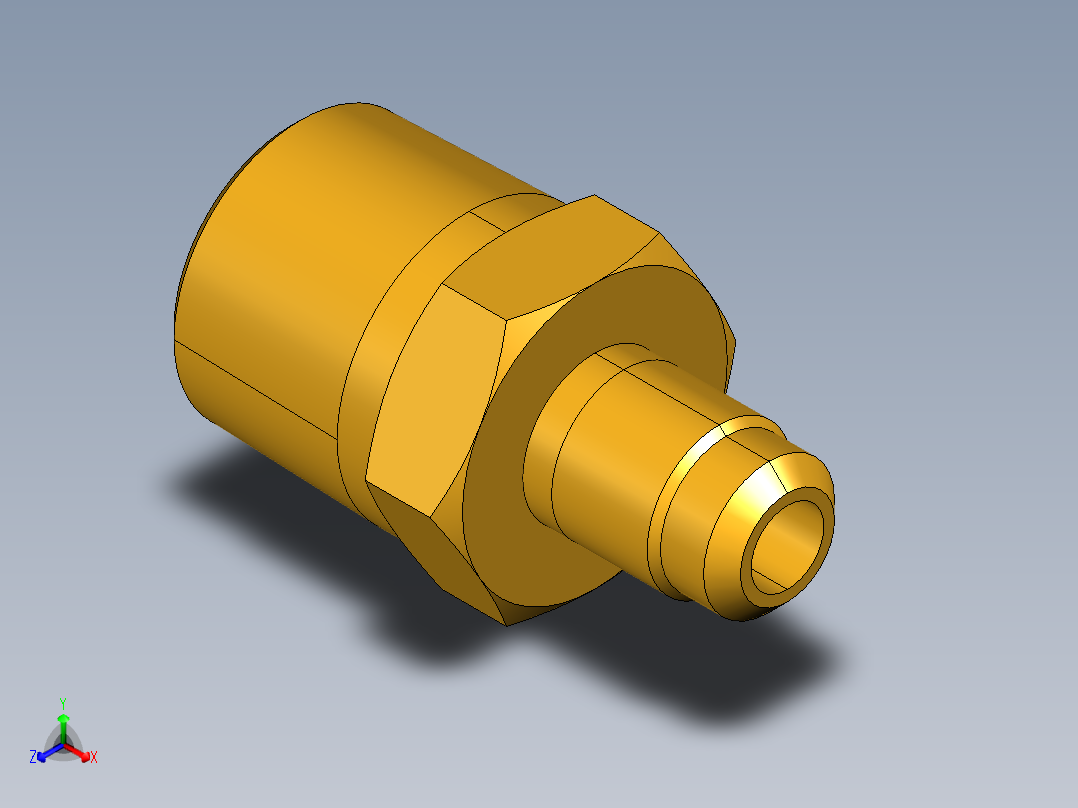 扩口式工业通用硬管接头Male Connector 48F-4-6正等轴测图
