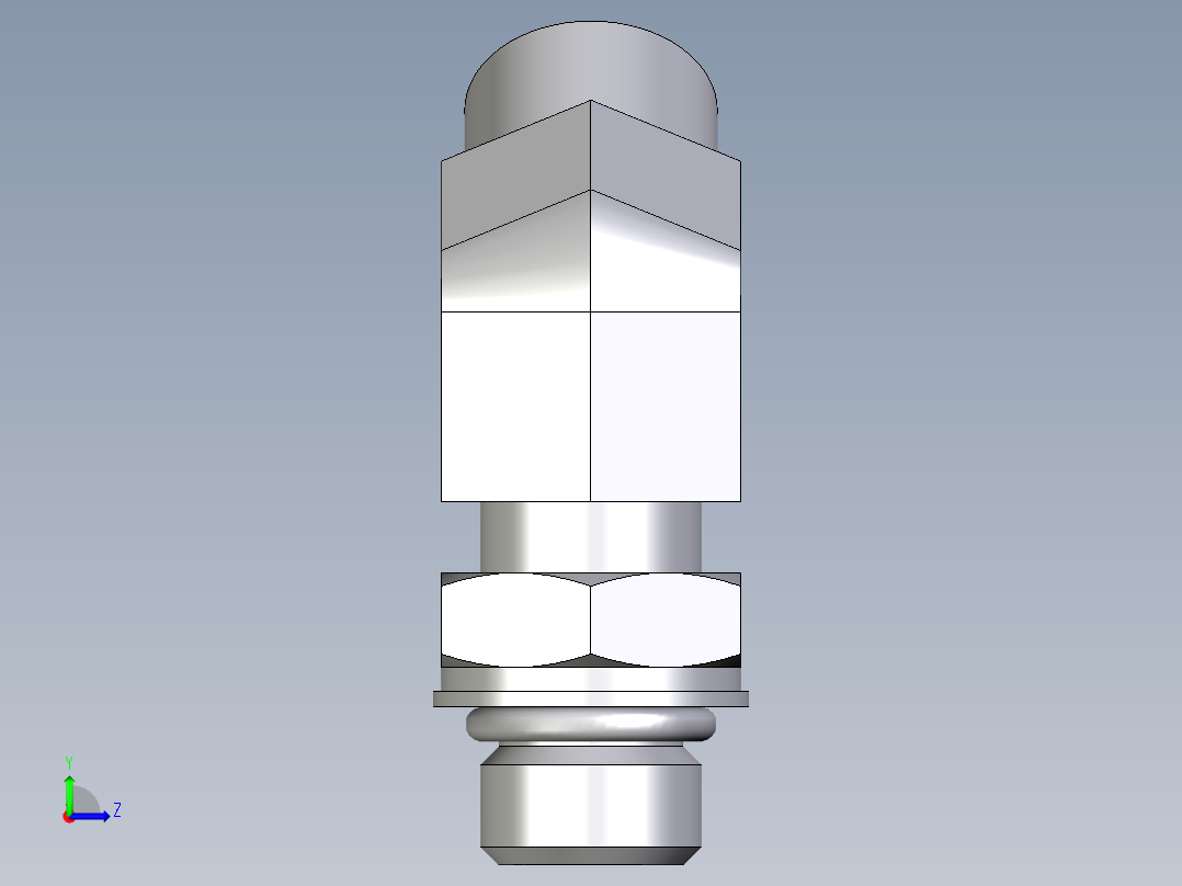 卡套式工业通用硬管接头EO_Adjustable_locknut_45_deg_elbow_VEE10LMOROMDCF左视图