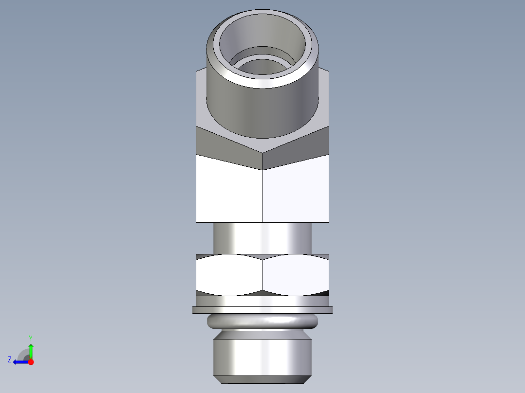卡套式工业通用硬管接头EO_Adjustable_locknut_45_deg_elbow_VEE10LMOROMDCF右视图