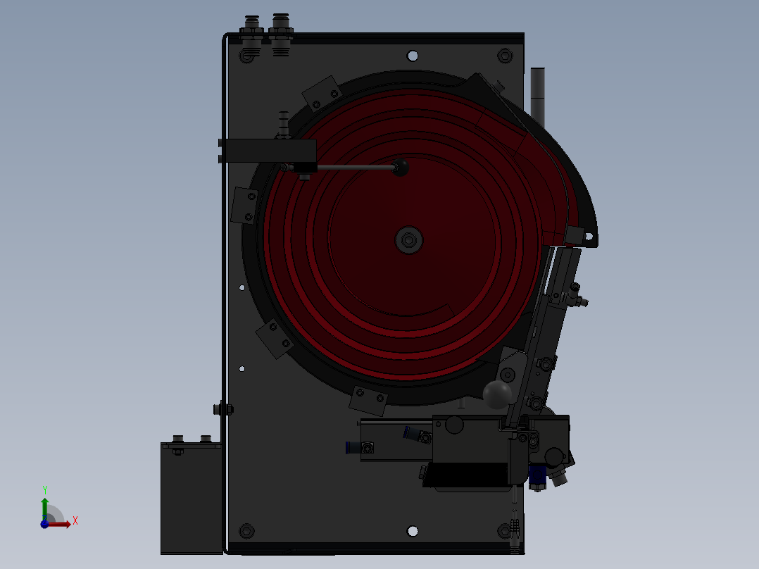 振动盘上了吹钉机构前视图