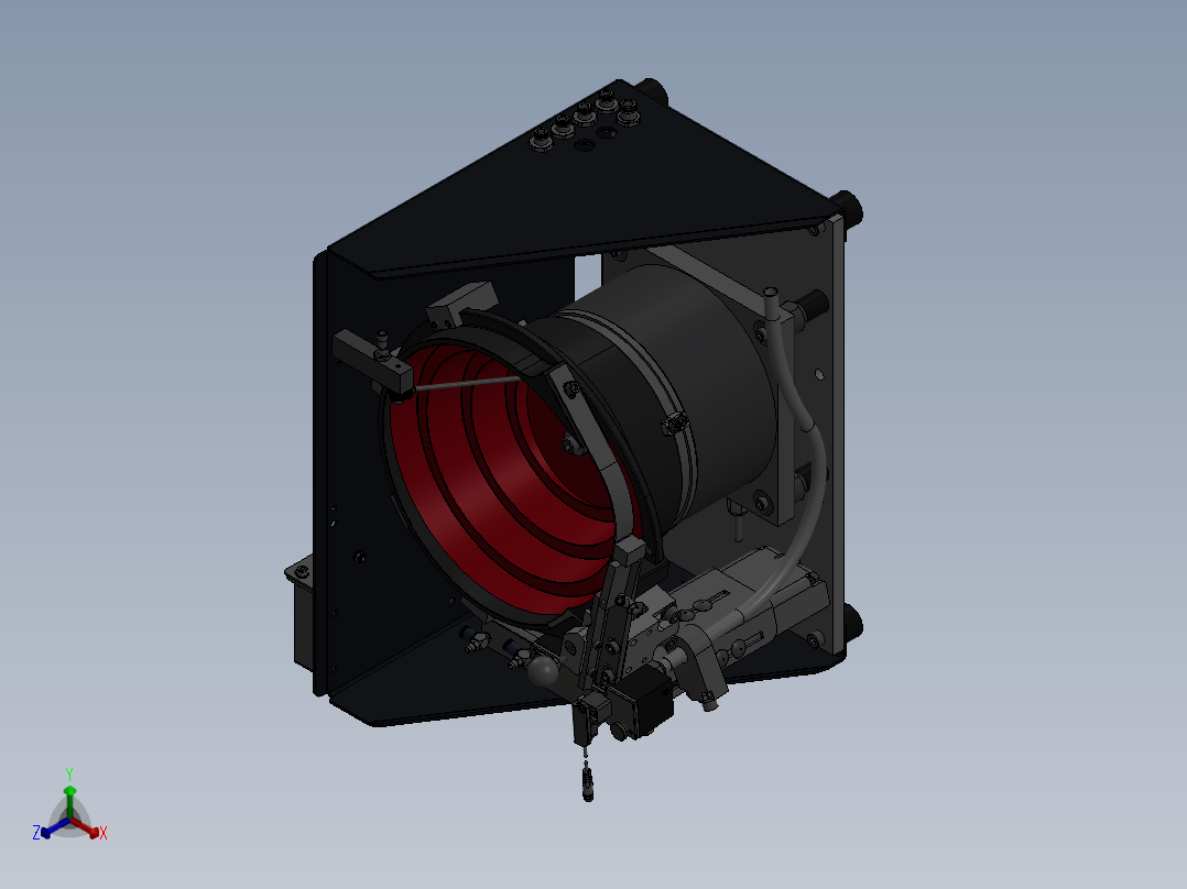 振动盘上了吹钉机构正等轴测图