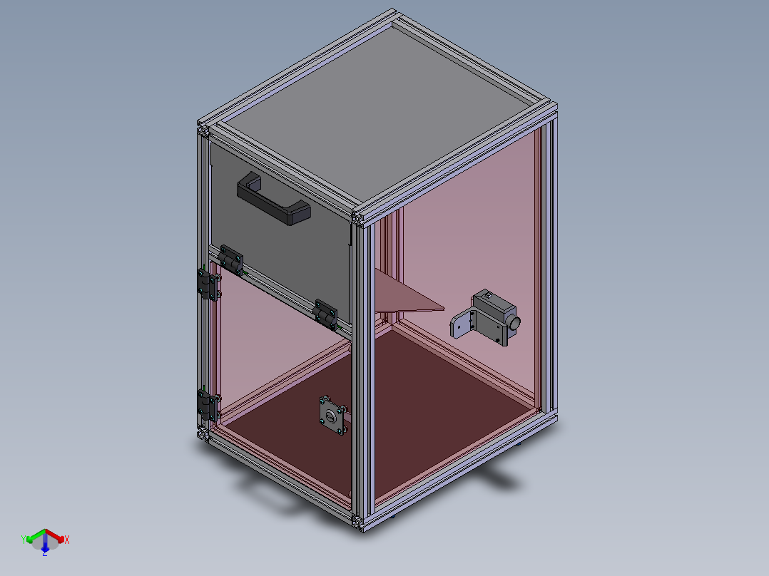 SOLIDWORKS 铝框<span style='color: red'>工作桌</span>设计
