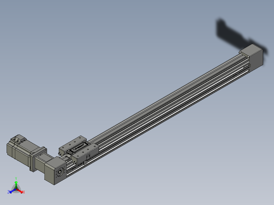 威洛博直线电机模组EB4-L80-S600-R-57-MS3正等轴测图