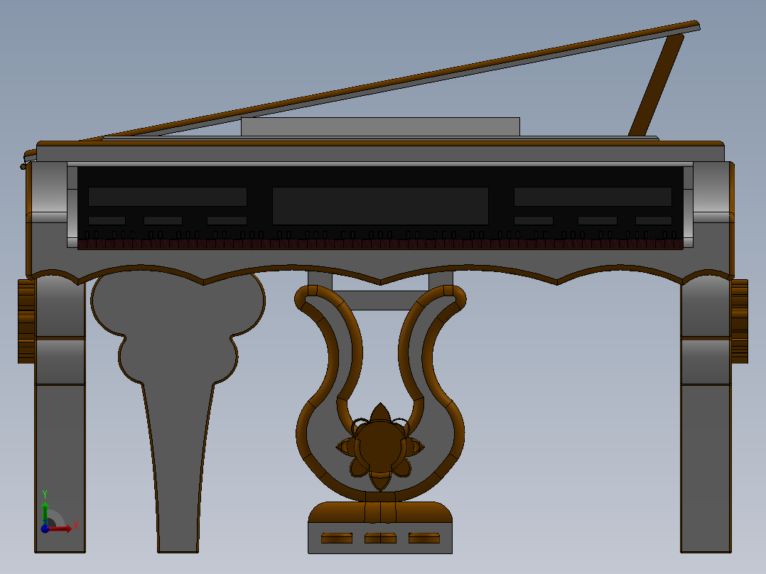数码三角钢琴前视图