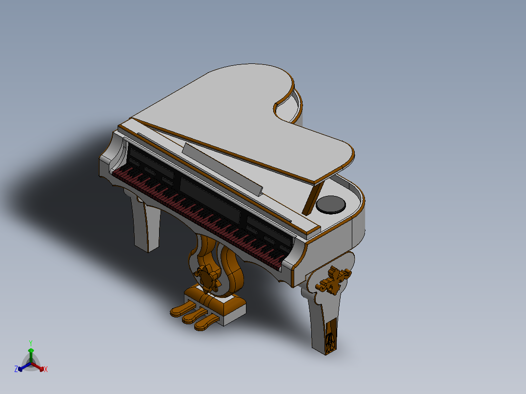 数码三角钢琴正等轴测图