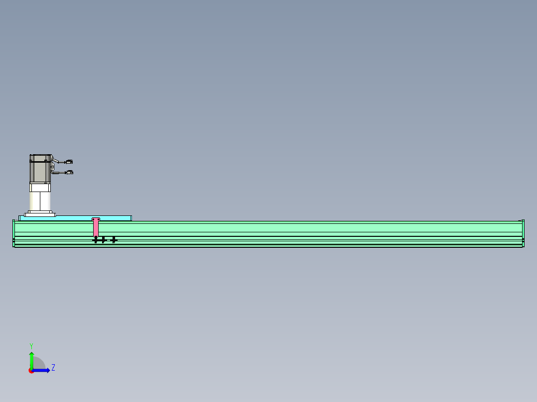 东锦齿条传动DH270G-L167-S1450-BU-减速机+750W左视图