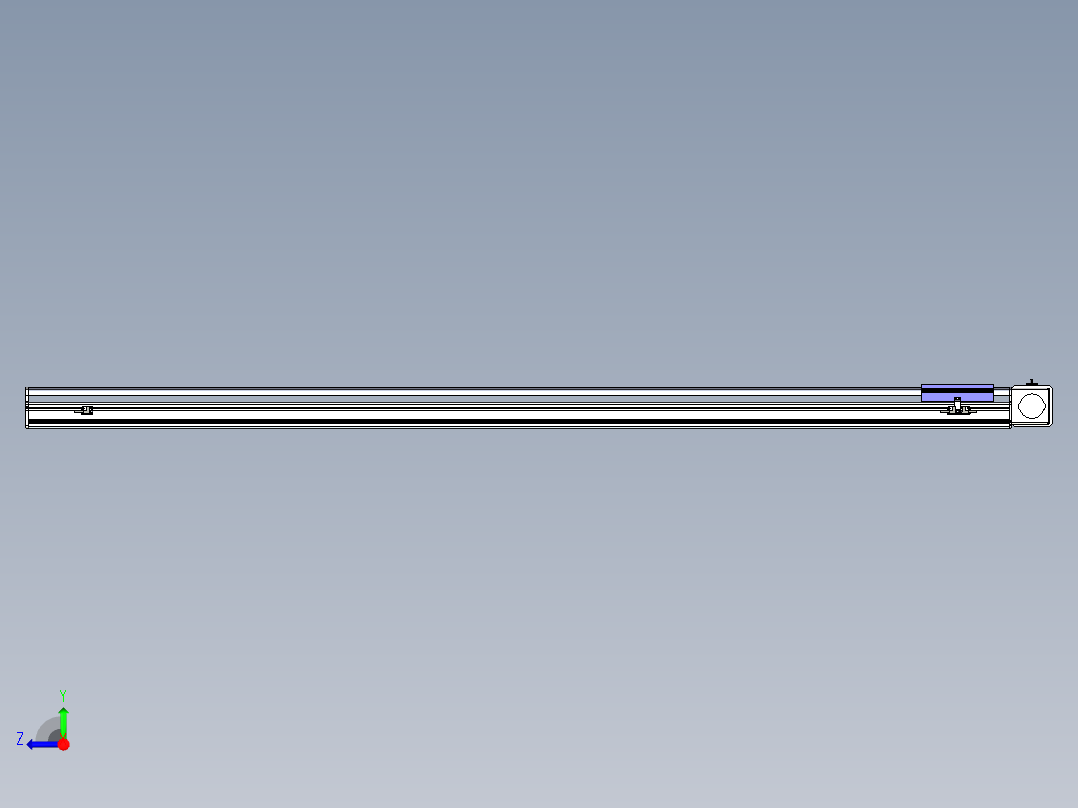 同步带滑台-半封闭B17-L100-S1900-L-P75-D3-N3右视图