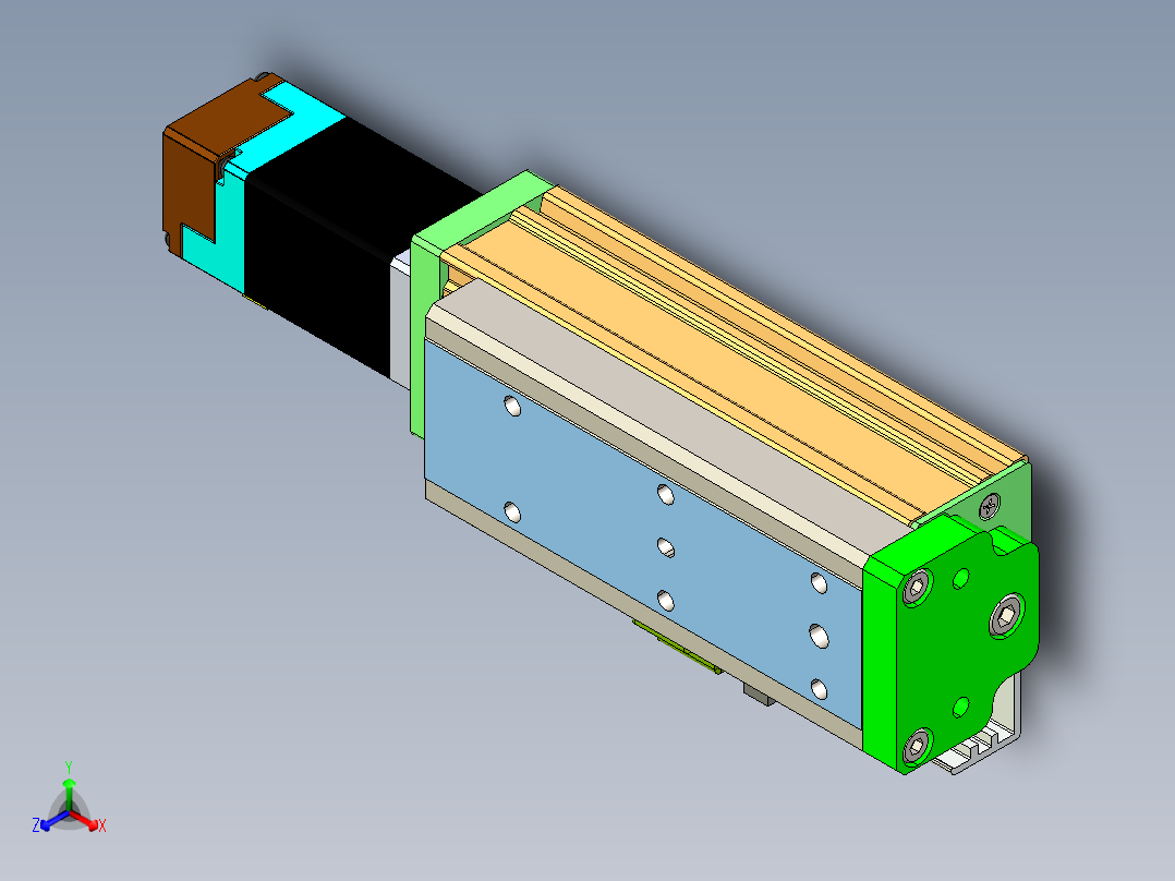 威洛博LES小滑台LES16-Lxx-S50-BC正等轴测图
