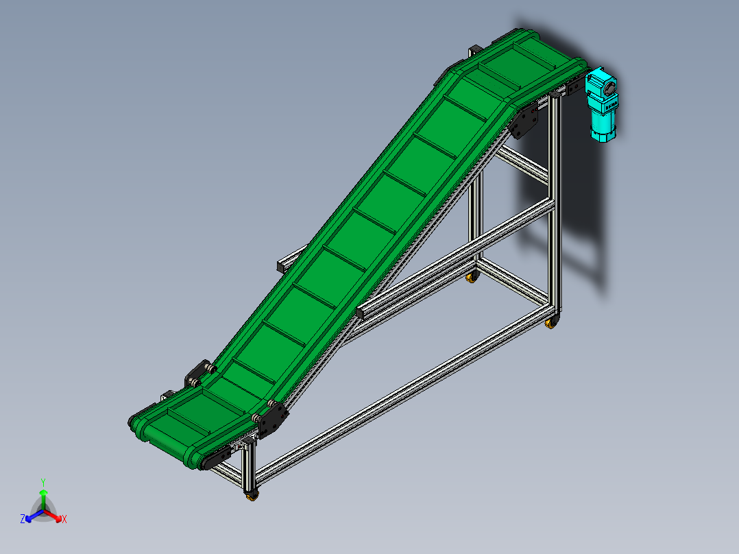 LE-XC5050-Z形升降右边驱动输送线正等轴测图
