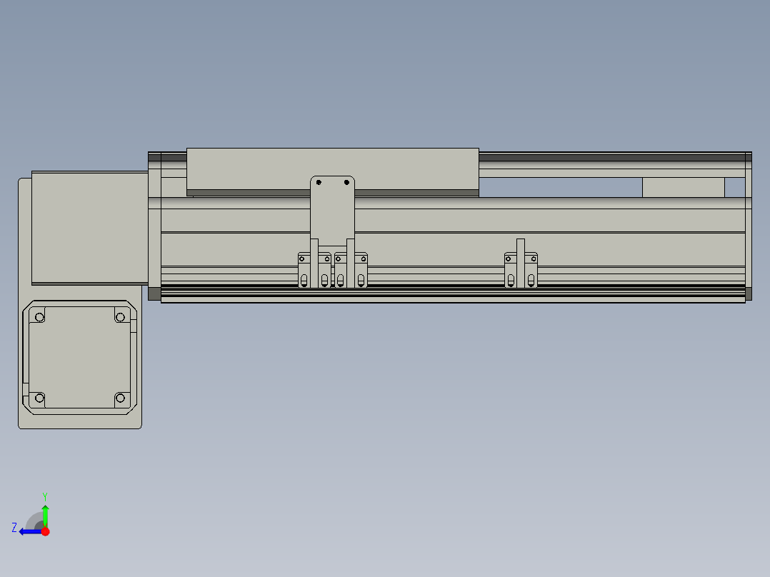 直线模组LHB21-L40-S100-LD设计图纸右视图