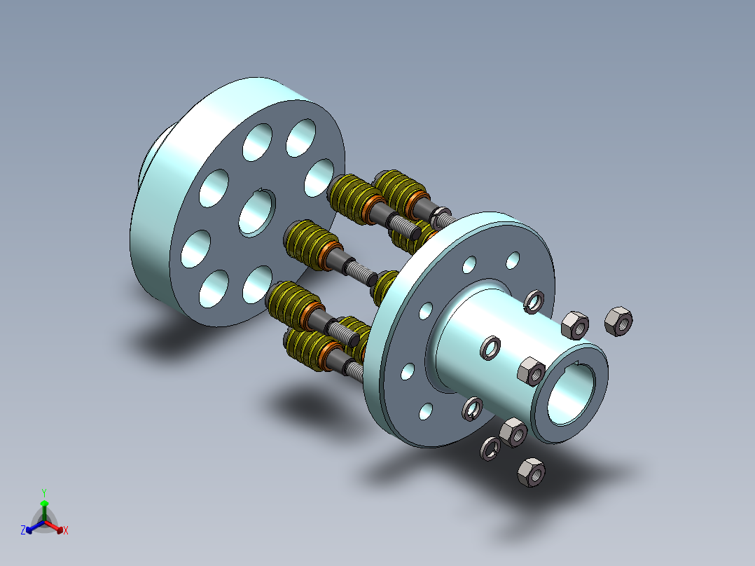 国标弹性套柱销联轴器所有规格(部分含制造图纸)197073===30正等轴测图