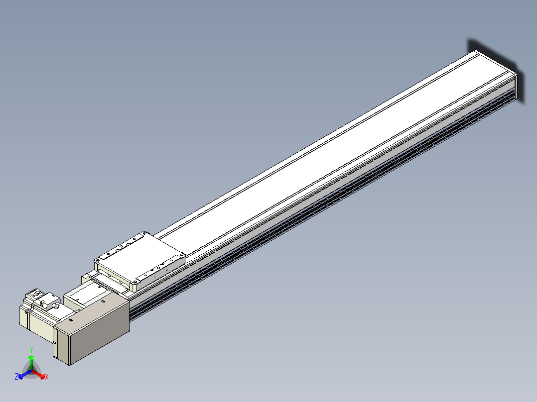 同步带全封闭直线模组TPA-HCB-105D-90-L750-MR-Y-P20-N3正等轴测图