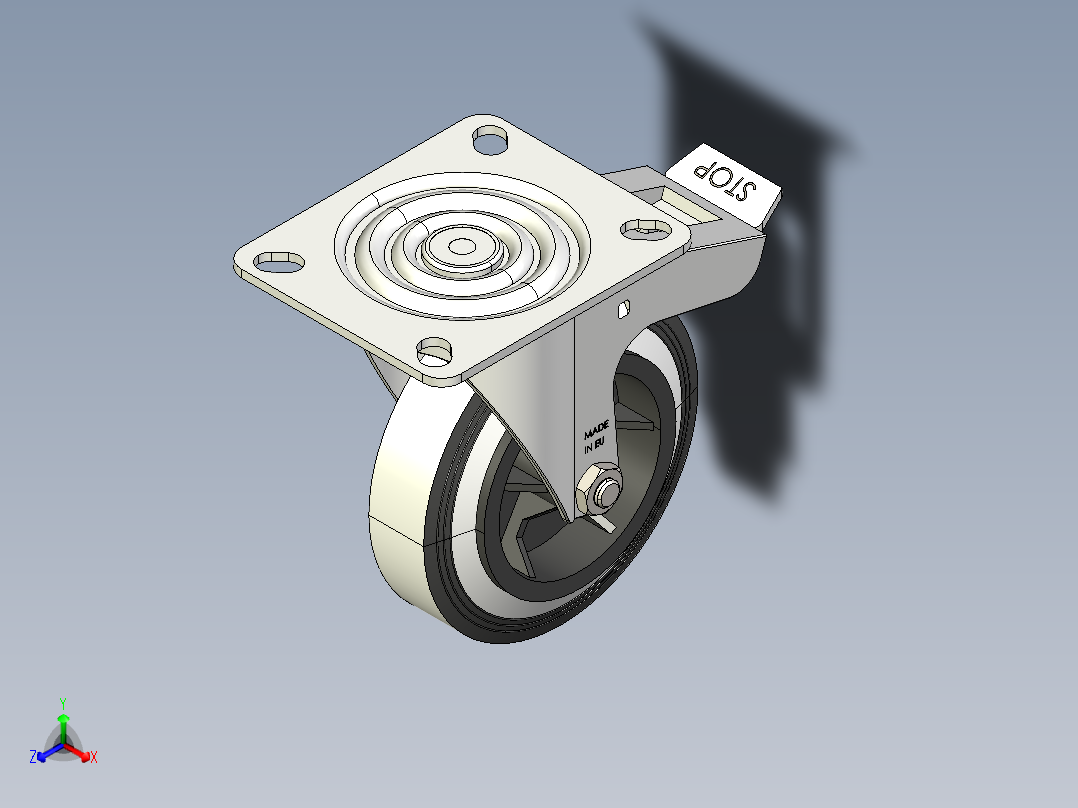 型材-KJN 259790 100MM WHEEL正等轴测图
