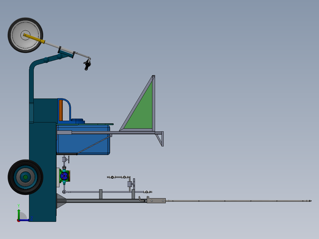 移动喷淋车sw16可编辑左视图