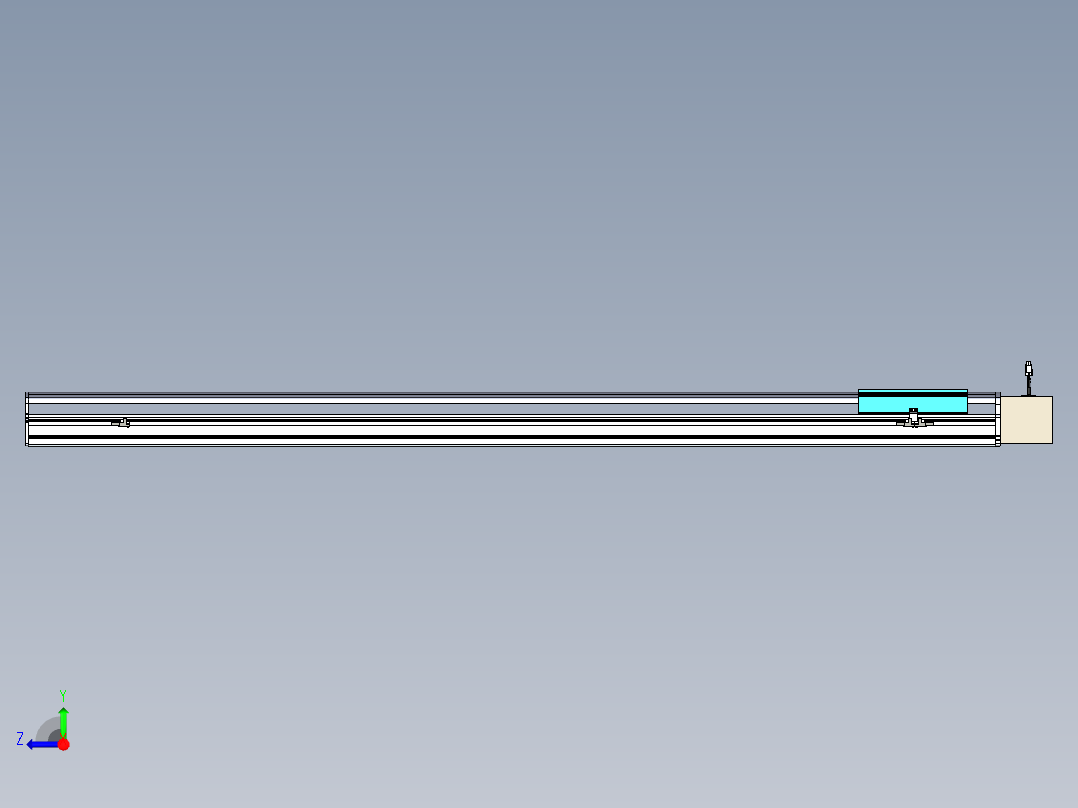 同步带滑台-半封闭B22-L100-C-S1650-L-P75-D3-N5右视图