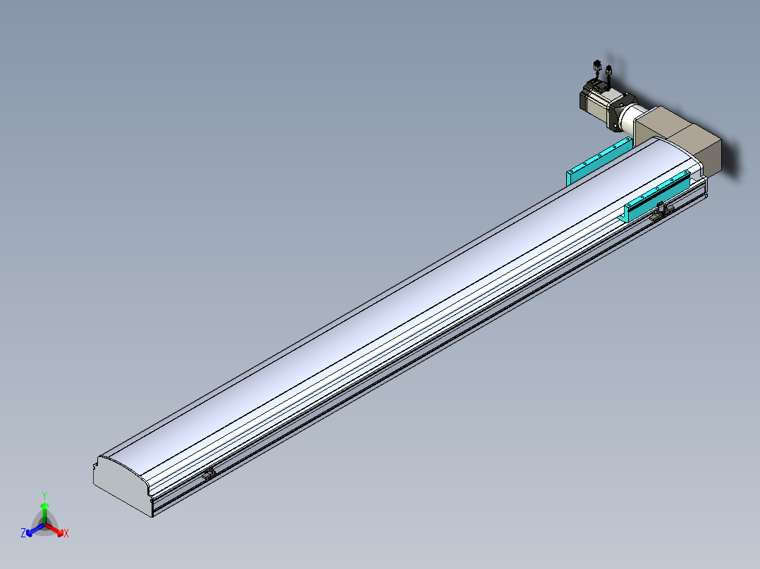 同步带滑台-半封闭B22-L100-C-S1650-L-P75-D3-N5正等轴测图
