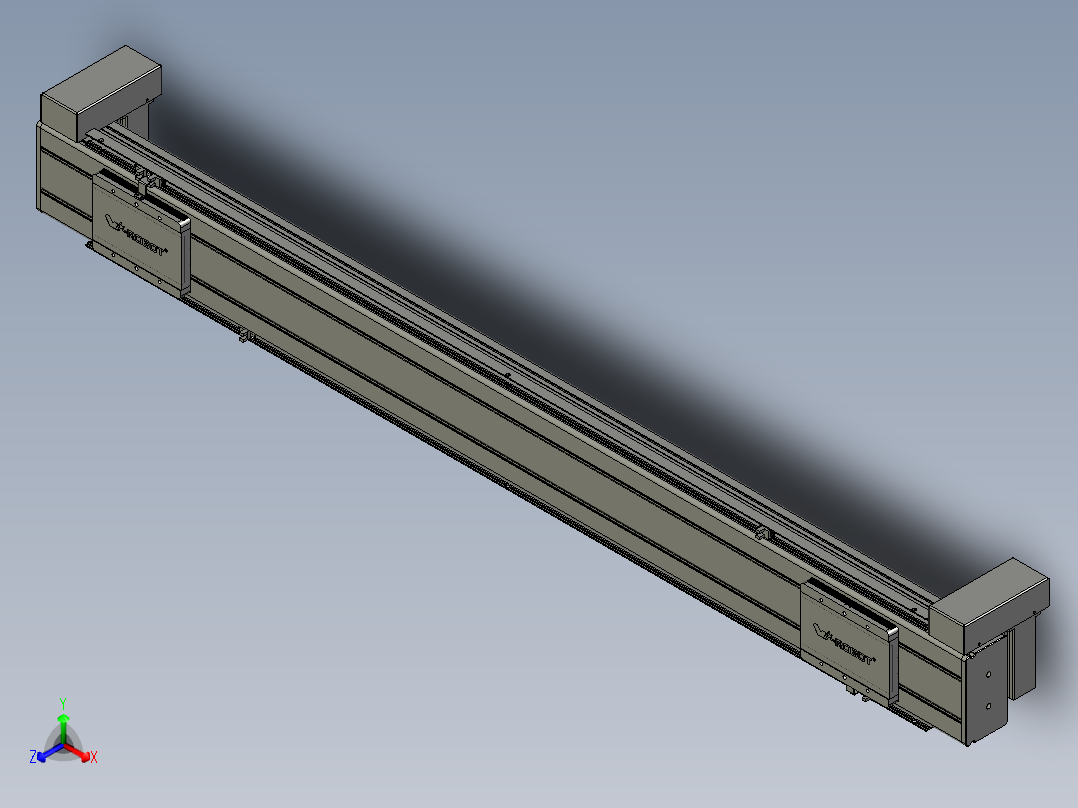威洛博双电机滑台-VBC14S2-L50-S1100-BD-P40-C6正等轴测图