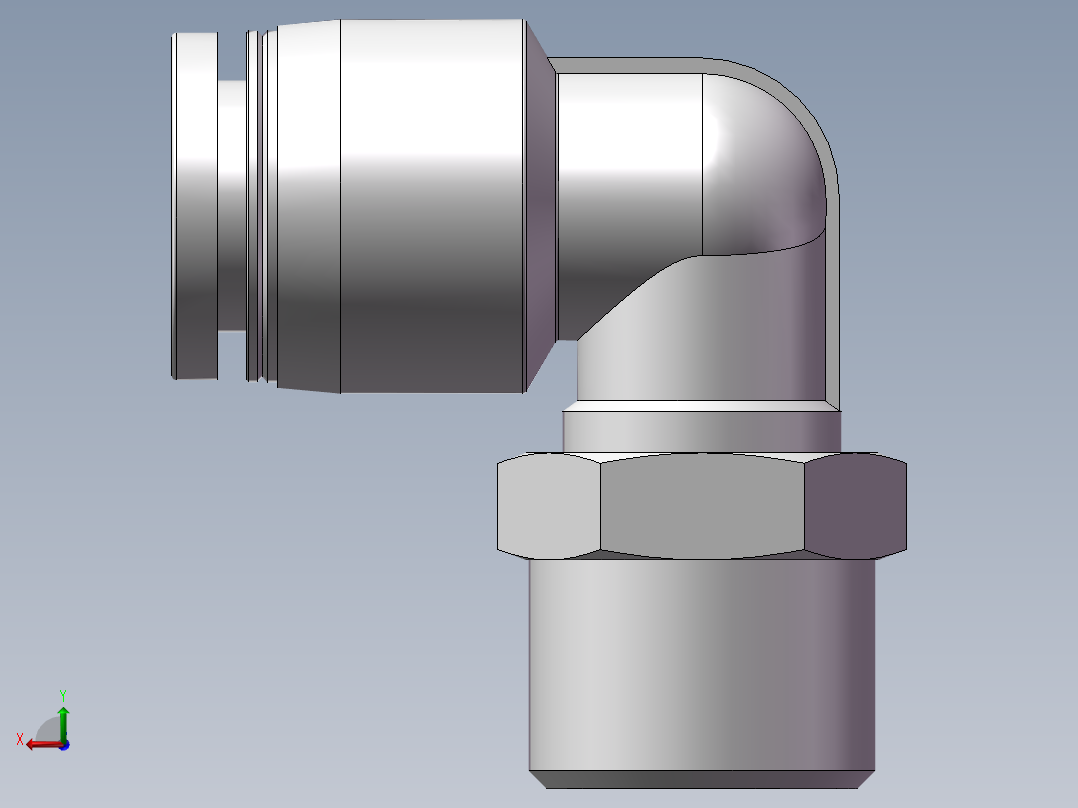 螺纹弯通APL10-G03(3分10厘)后视图