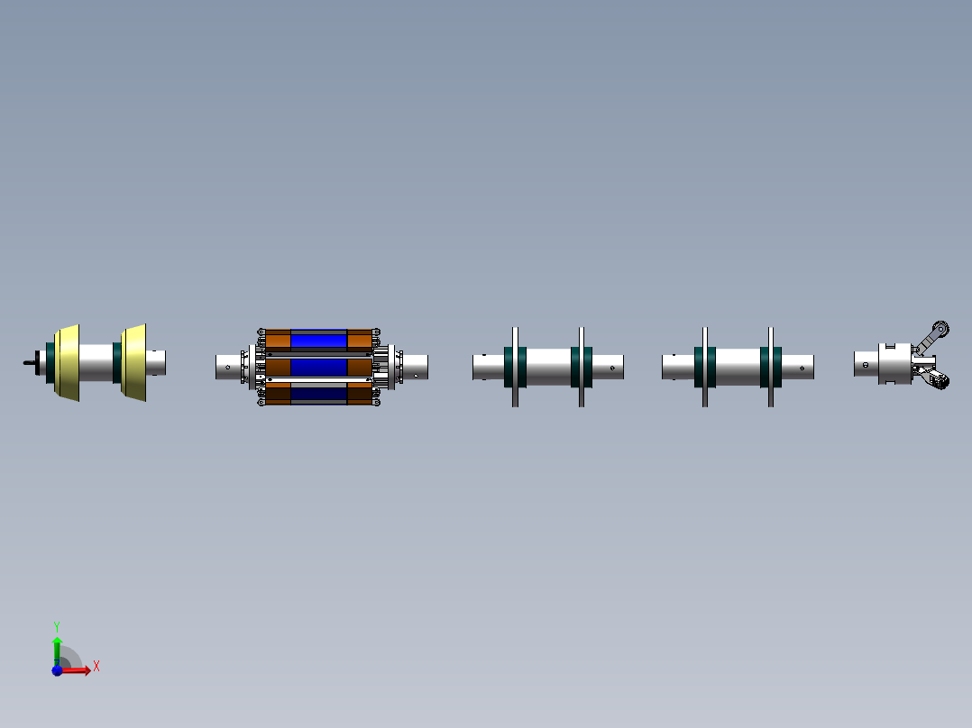 漏磁内检测器整体管道机器人前视图