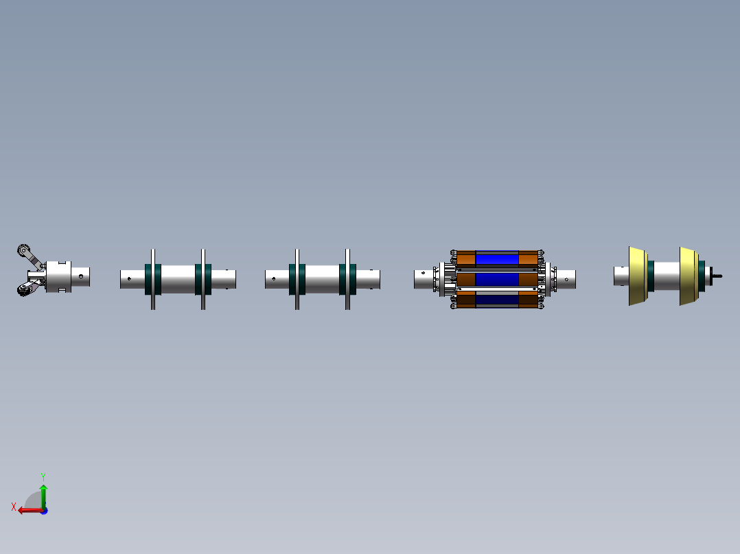 漏磁内检测器整体管道机器人后视图