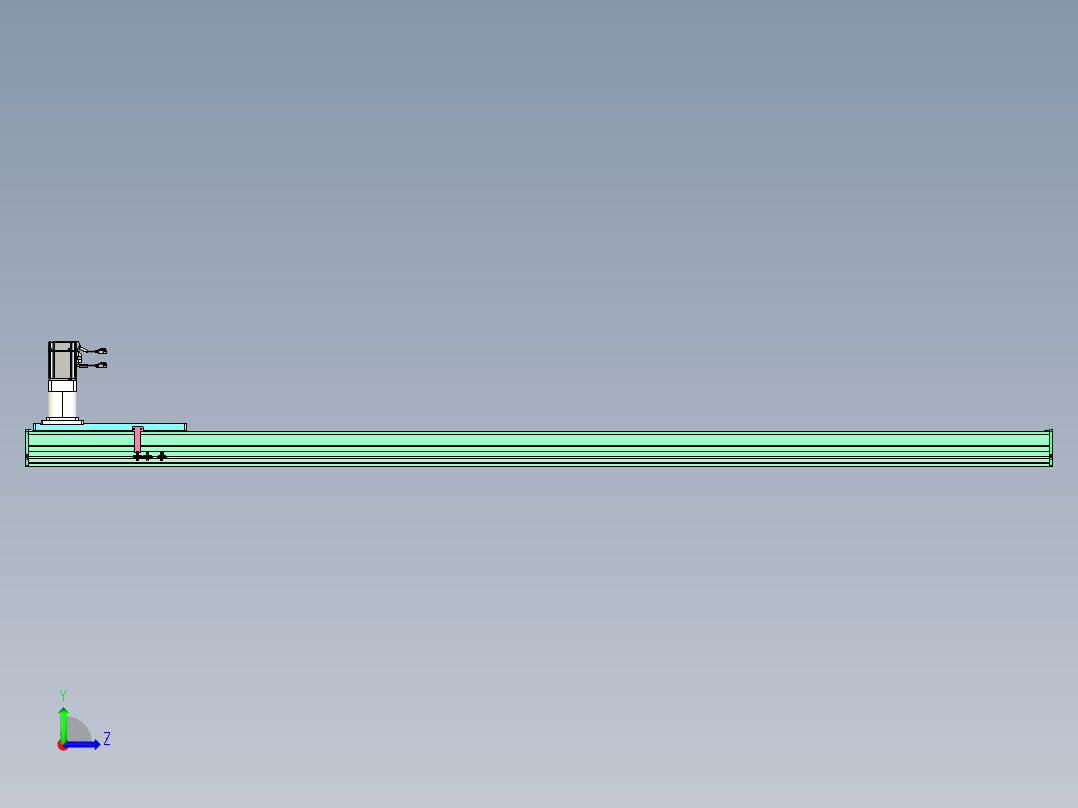 东锦齿条传动DH270G-L167-S2400-BU-减速机+750W左视图