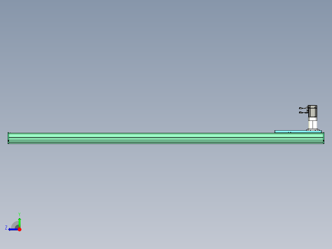 东锦齿条传动DH270G-L167-S2400-BU-减速机+750W右视图